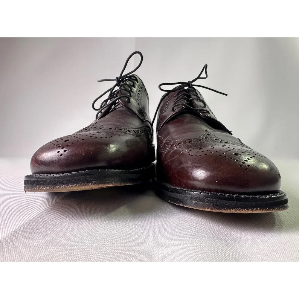 VINTAGE Cole Haan Men's 9 M Wingtip Oxford Shoes Dark Brown Leather Brogue Dress